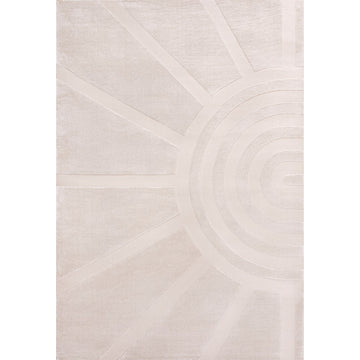Nordic MidCentury Scandinavian Abstract Sun Two-Tone High-Low Area Rug